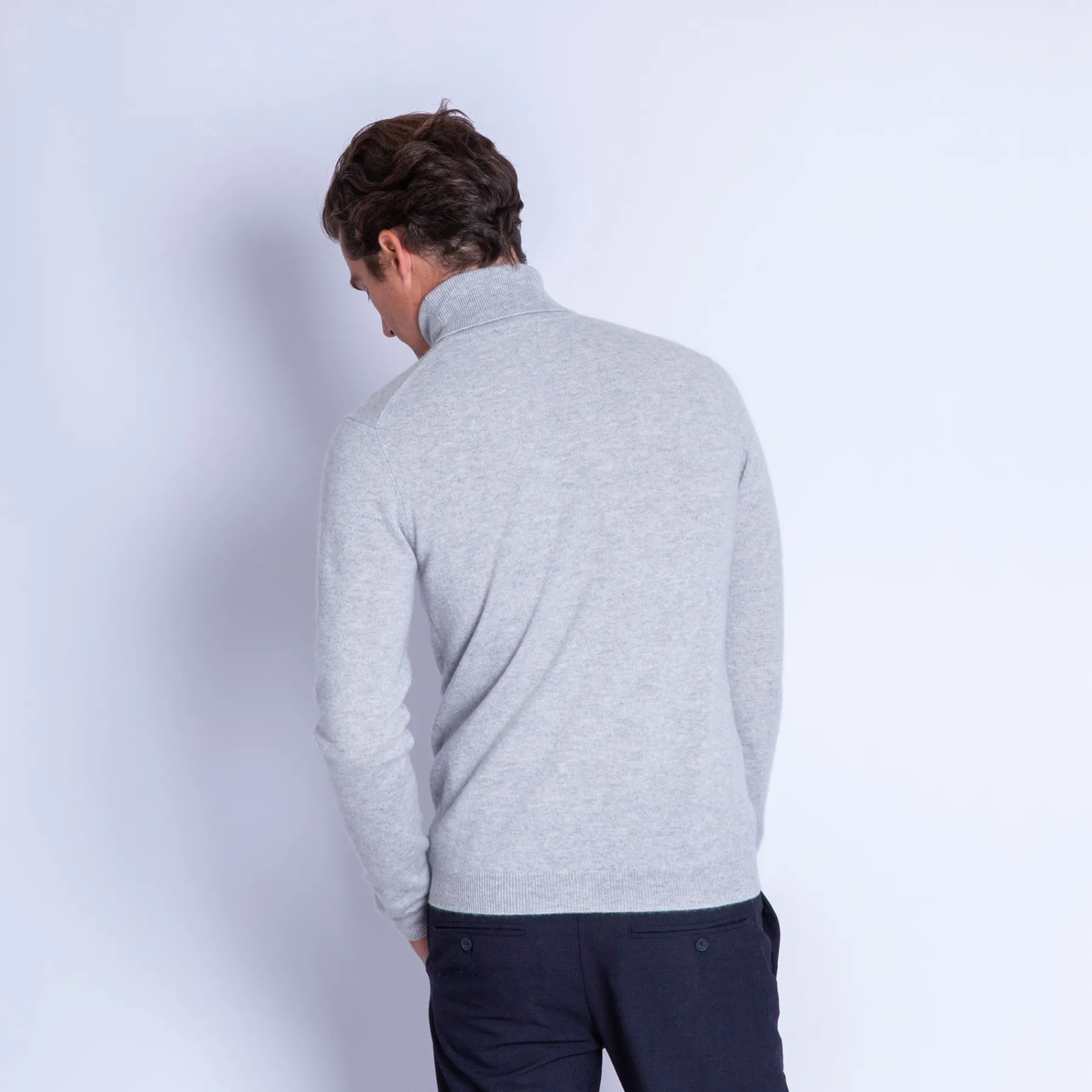 Montagut Pulls-Pull col roulé en cachemire - Bruno 11-Gris clair