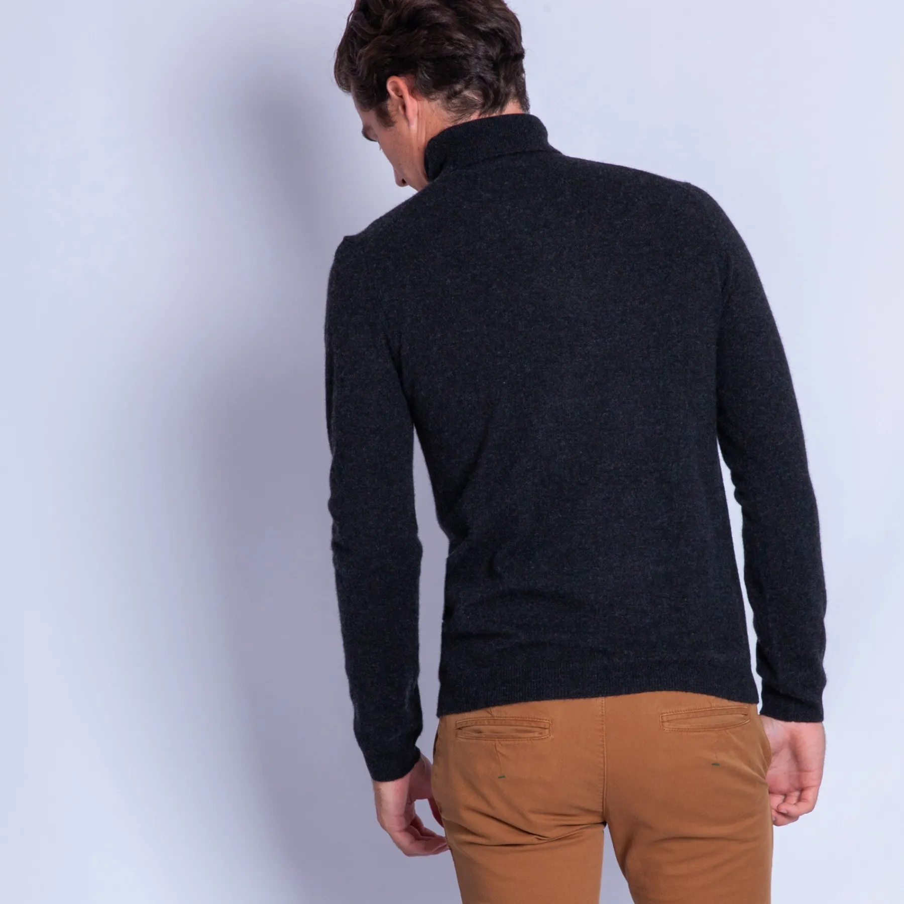 Montagut Pulls-Pull col roulé en cachemire - Bruno 10-Gris foncé