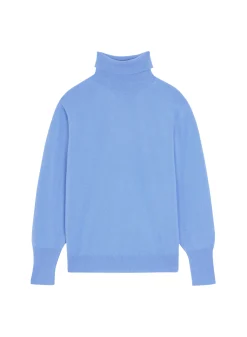 Montagut Les Incontournables-Pull col roulé en cachemire - Anabelle 06-Bleu moyen