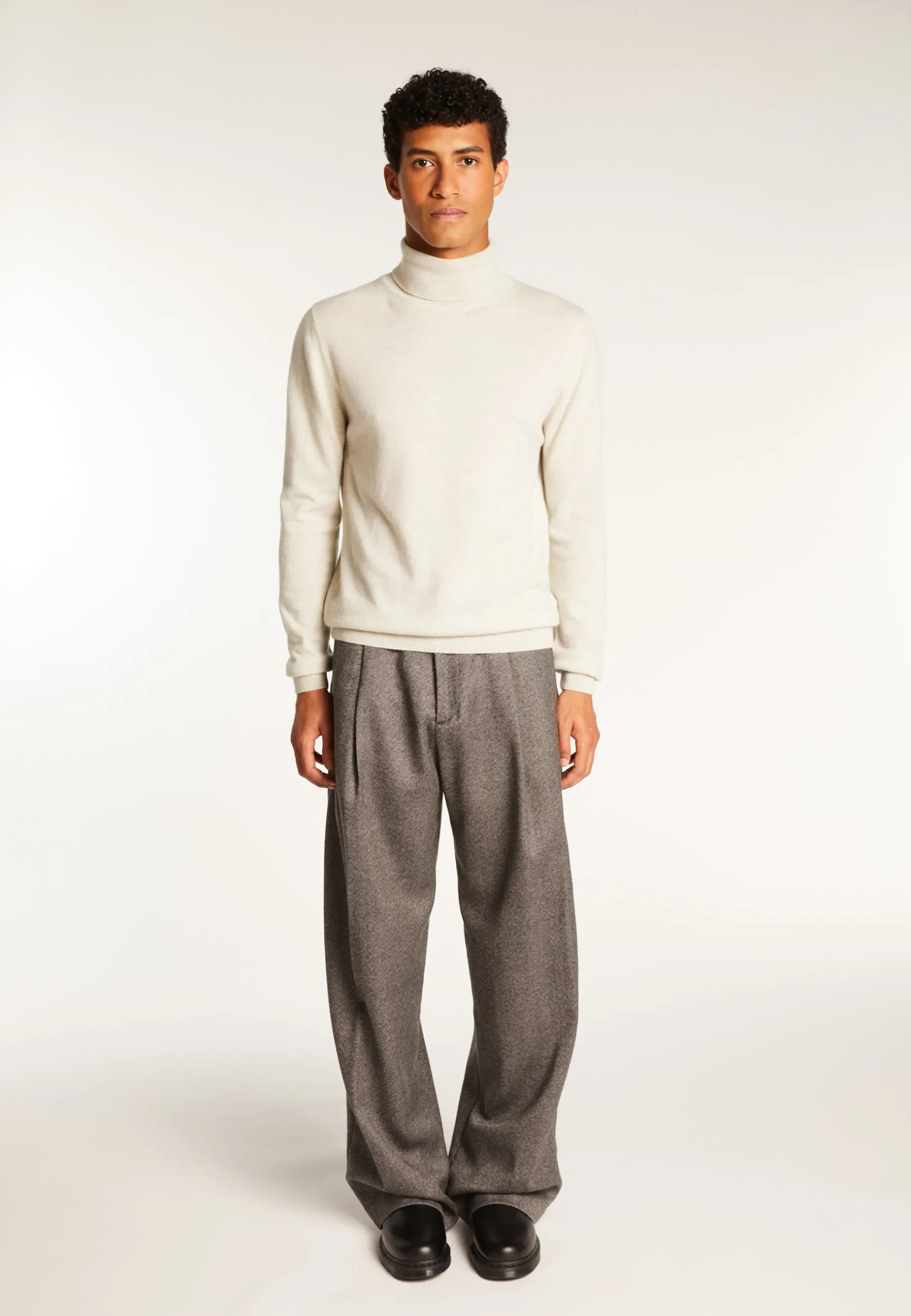 Montagut Pulls-Pull col roulé en cachemire - Eduardo 11-Gris clair