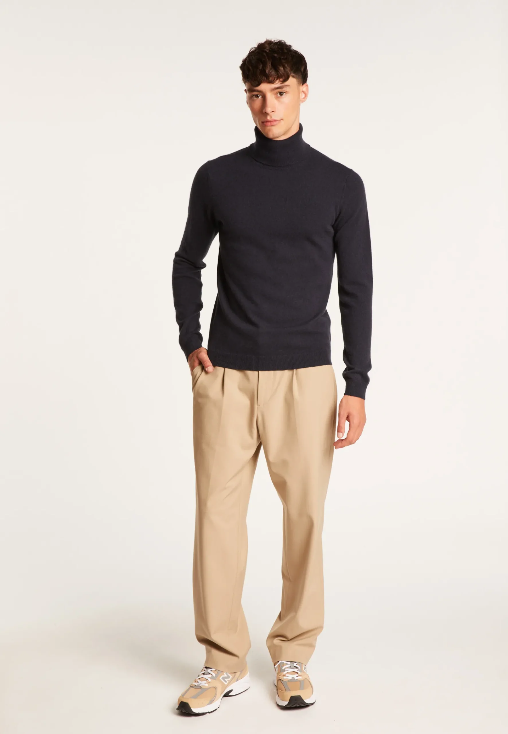 Montagut Pulls-Pull col roulé en cachemire - Bruno 05-Bleu marine