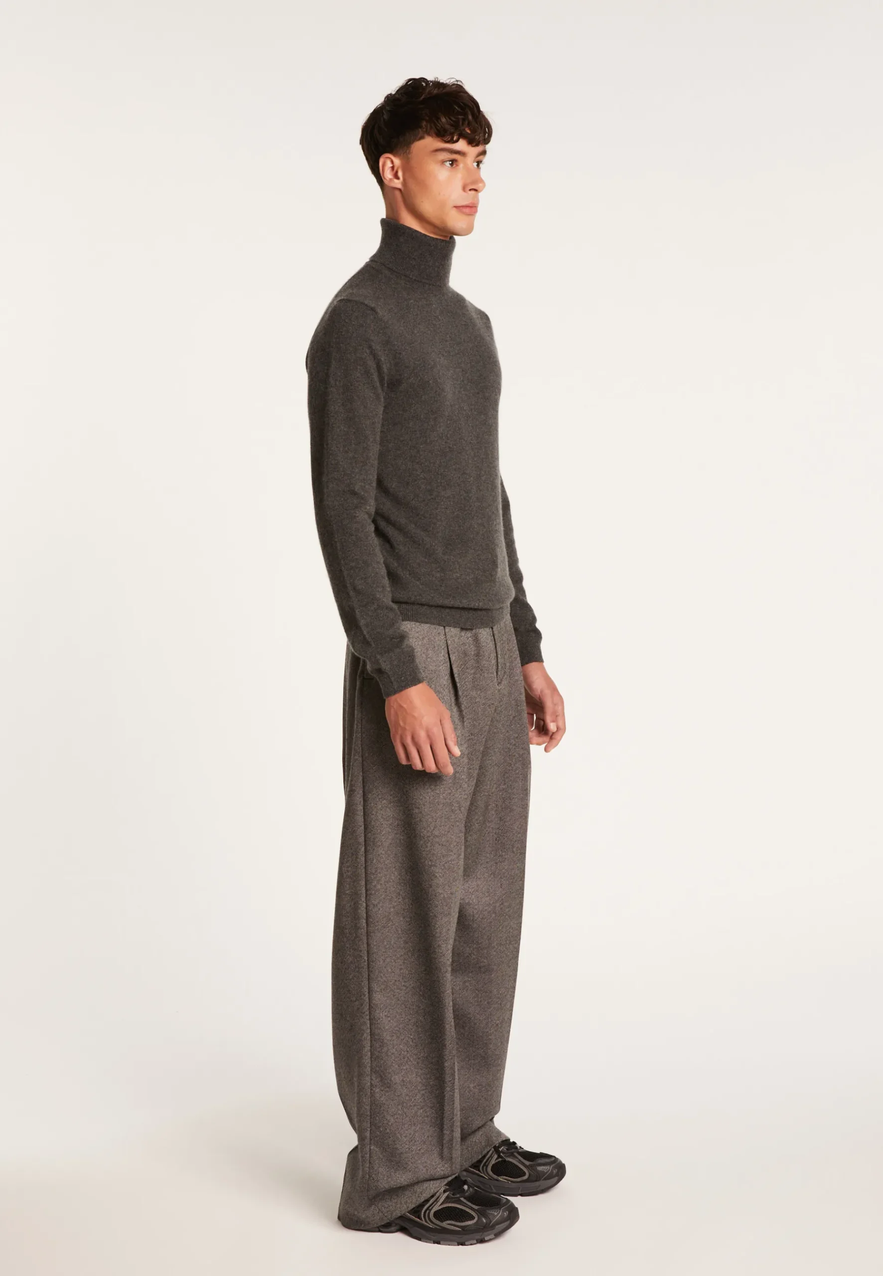 Montagut Pulls-Pull col roulé en cachemire - Bruno 10-Gris foncé