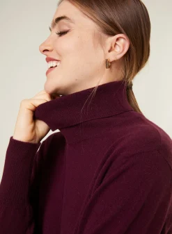 Montagut Les Incontournables-Pull col roulé en cachemire - Anabelle 18-Violet foncé