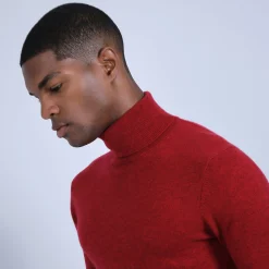 Montagut Pulls-Pull col roulé en cachemire - Bruno 20-Rouge foncé
