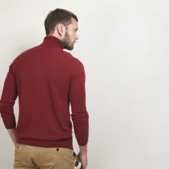Montagut Pulls-Pull col roulé en cachemire - Bruno 51-Bordeaux