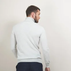 Montagut Pulls-Pull col roulé en cachemire - Bruno 11-Gris clair