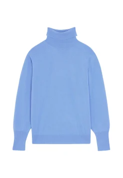 Montagut Les Incontournables-Pull col roulé en cachemire - Anabelle 06-Bleu moyen