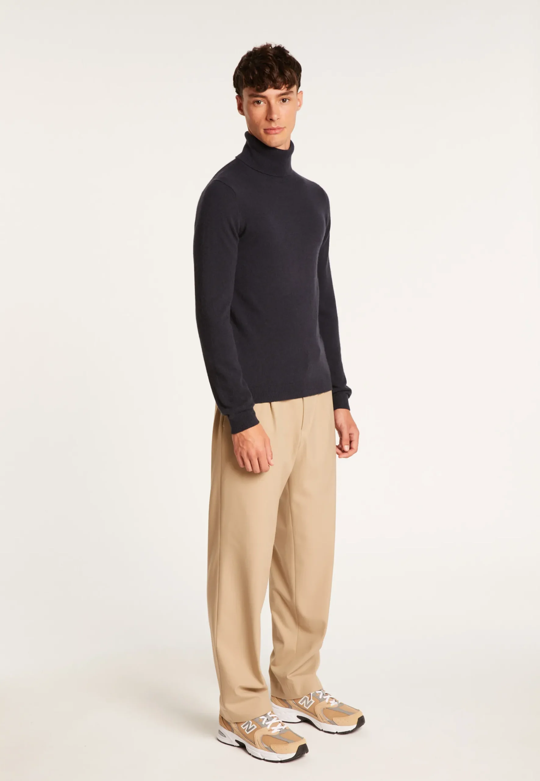 Montagut Pulls-Pull col roulé en cachemire - Bruno 05-Bleu marine