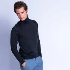 Montagut Pulls-Pull col roulé en laine mérinos - Enzo 10-Gris foncé
