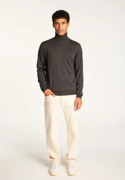 Montagut Pulls-Pull col roulé en laine mérinos - Enzo 10-Gris foncé