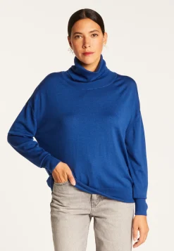 Montagut Les Incontournables-Pull col roulé en laine mérinos - Alisa 48-Bleu roi