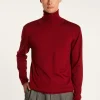 Montagut Pulls-Pull col roulé en laine mérinos - Enzo 51-Bordeaux
