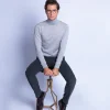 Montagut Pulls-Pull col roulé en laine mérinos - Enzo 11-Gris clair