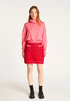 Montagut Les Incontournables-Pull col roulé en laine mérinos - Alisa 91-Fuchsia