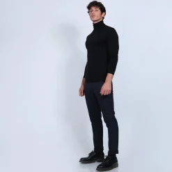 Montagut Pulls-Pull col roulé en laine mérinos - Enzo 01-Noir