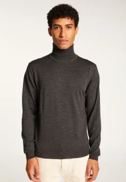 Montagut Pulls-Pull col roulé en laine mérinos - Enzo 10-Gris foncé