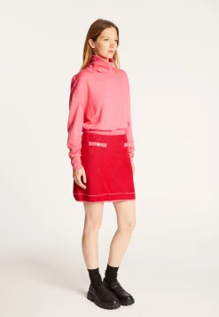 Montagut Les Incontournables-Pull col roulé en laine mérinos - Alisa 91-Fuchsia