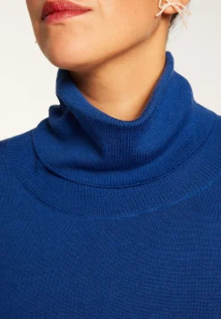 Montagut Les Incontournables-Pull col roulé en laine mérinos - Alisa 48-Bleu roi