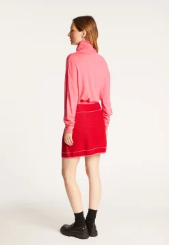 Montagut Les Incontournables-Pull col roulé en laine mérinos - Alisa 91-Fuchsia
