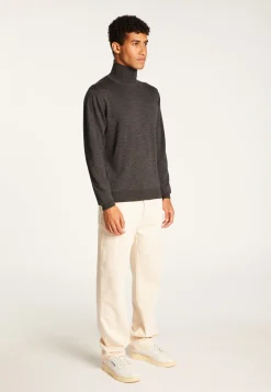 Montagut Pulls-Pull col roulé en laine mérinos - Enzo 10-Gris foncé