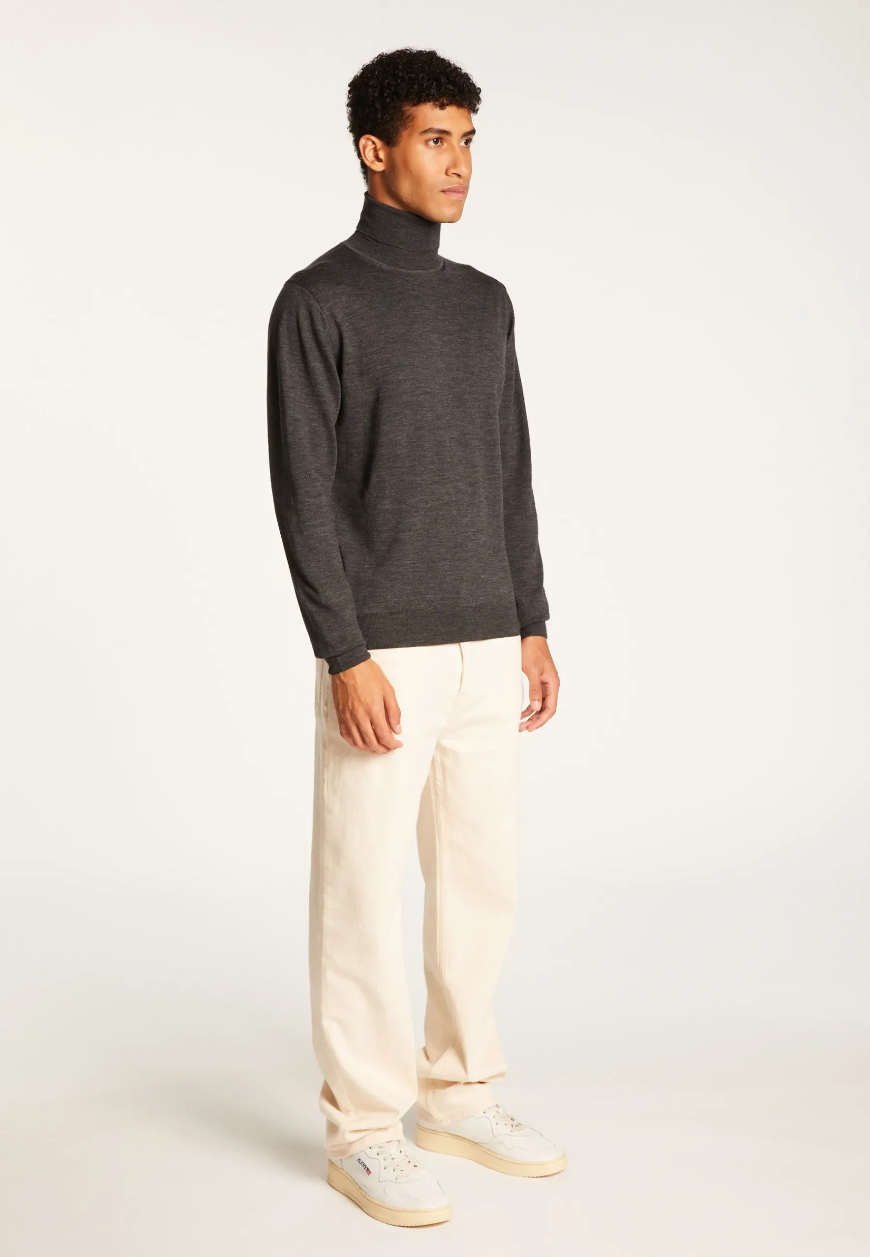 Montagut Pulls-Pull col roulé en laine mérinos - Enzo 10-Gris foncé