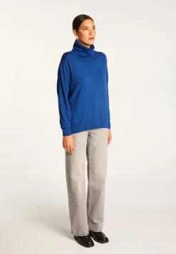Montagut Les Incontournables-Pull col roulé en laine mérinos - Alisa 48-Bleu roi