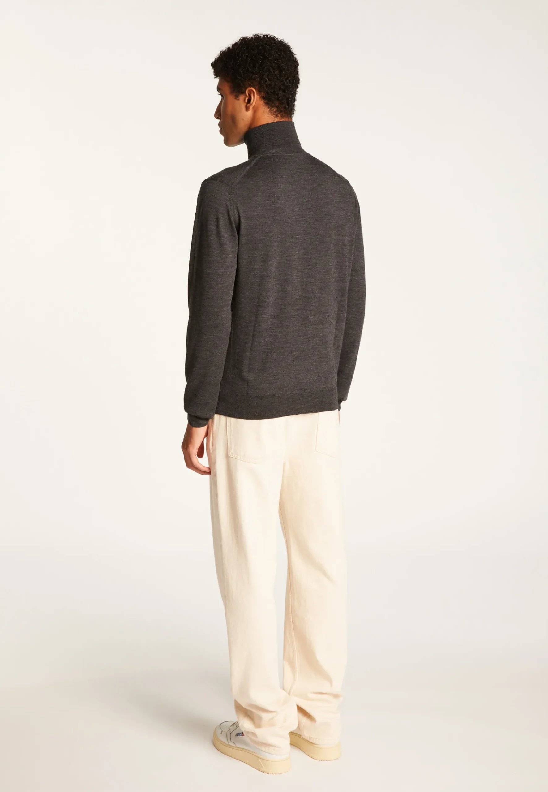 Montagut Pulls-Pull col roulé en laine mérinos - Enzo 10-Gris foncé