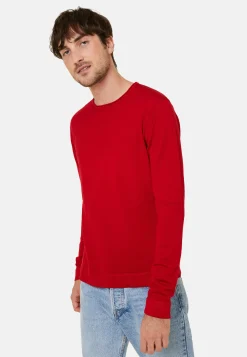 Montagut Pulls-Pull col roulotté laine mérinos - Rythme 52-Rouge