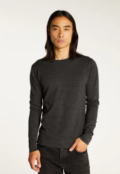Montagut Pulls-Pull col roulotté laine mérinos - Rythme 78-Gris anthracite