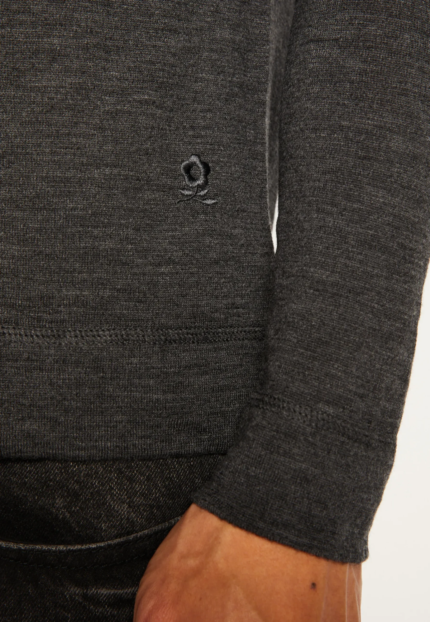 Montagut Pulls-Pull col roulotté laine mérinos - Rythme 78-Gris anthracite