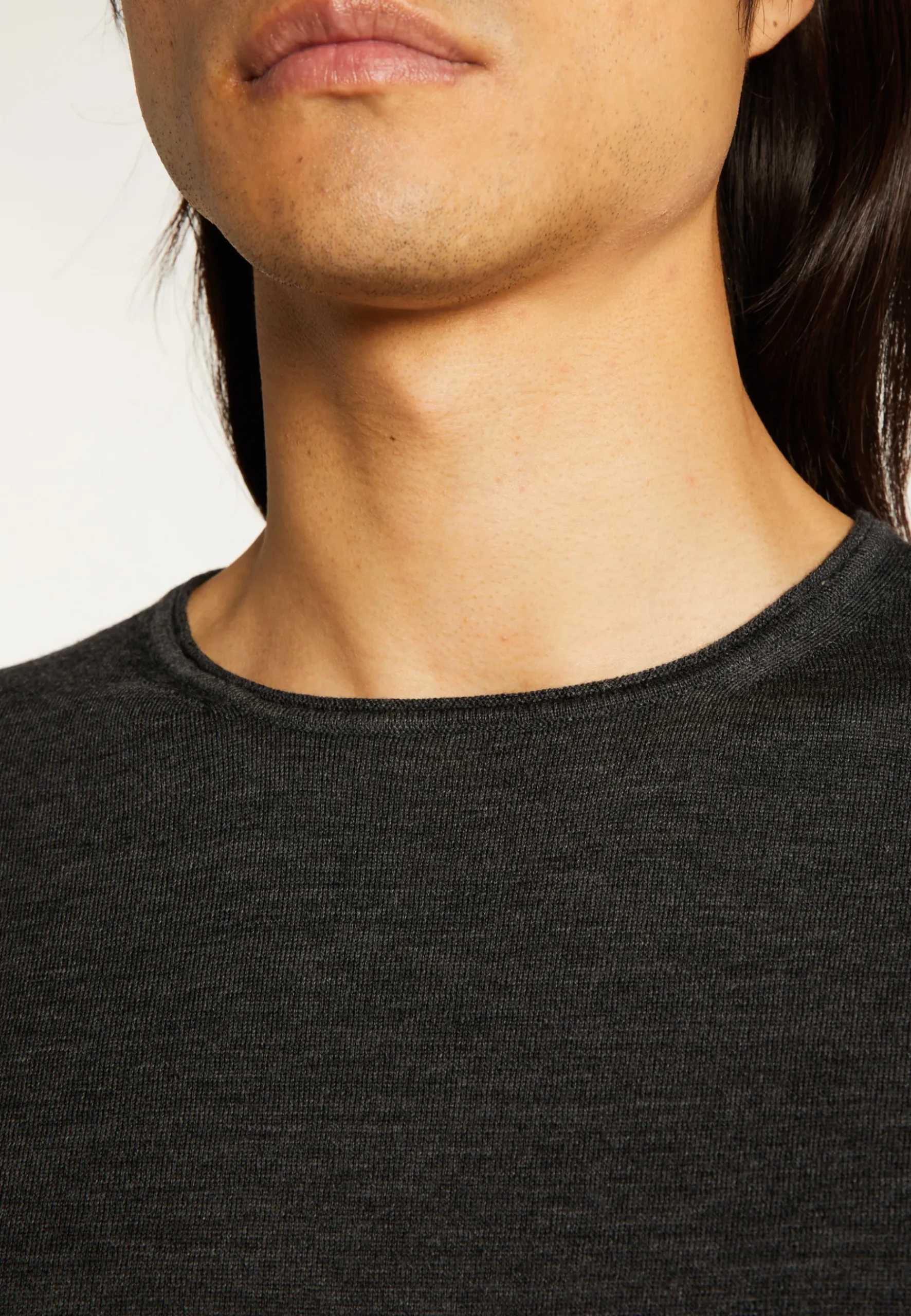 Montagut Pulls-Pull col roulotté laine mérinos - Rythme 78-Gris anthracite