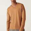 Montagut Pulls-Pull col tunisien avec logo en laine mérinos - Etan 88-Camel