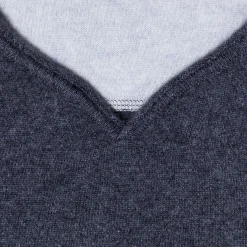 Montagut Pulls-Pull col tunisien en cachemire - Olivier 09-Gris moyen
