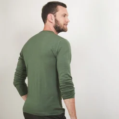 Montagut Pulls-Pull col tunisien en laine - Bono 83-Kaki