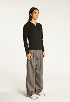 Montagut Pulls-Pull col tunisien en laine - Bono 01-Noir