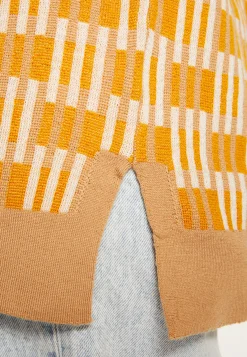 Montagut Pulls-Pull col V à motifs en laine mérinos sans manches - Ganael 15-Orange