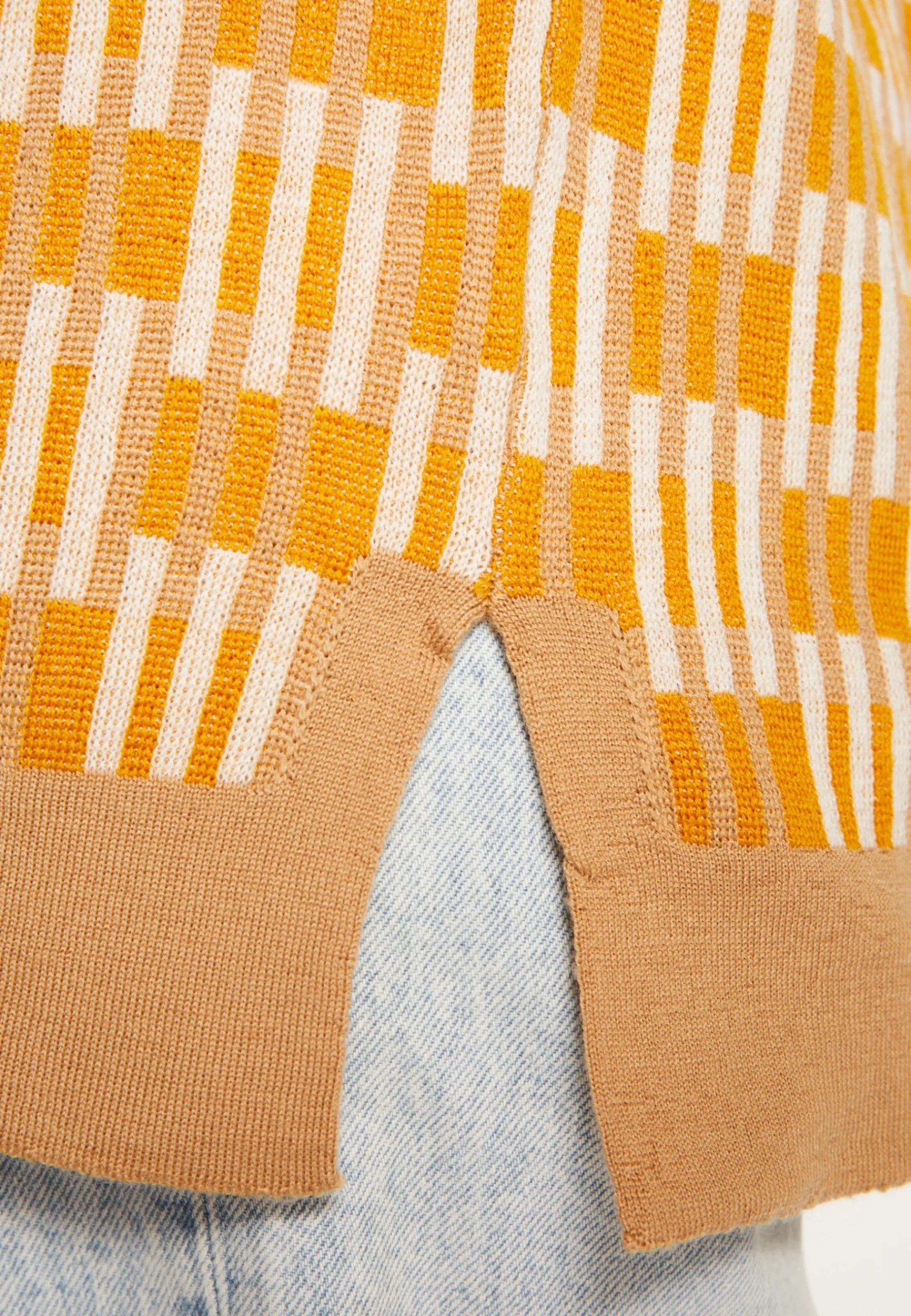 Montagut Pulls-Pull col V à motifs en laine mérinos sans manches - Ganael 15-Orange