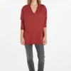 Montagut Les Incontournables-Pull col V à poches laine mérinos - Albertine 51-Bordeaux