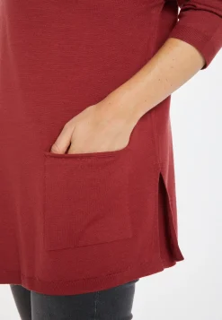 Montagut Les Incontournables-Pull col V à poches laine mérinos - Albertine 51-Bordeaux