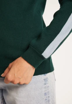 Montagut Pulls-Pull col V arrière en coton cachemire - Pandore 21-Vert foncé