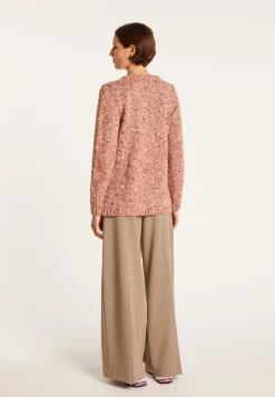 Montagut Pulls-Pull col V chiné - Promesse 25-Rose moyen