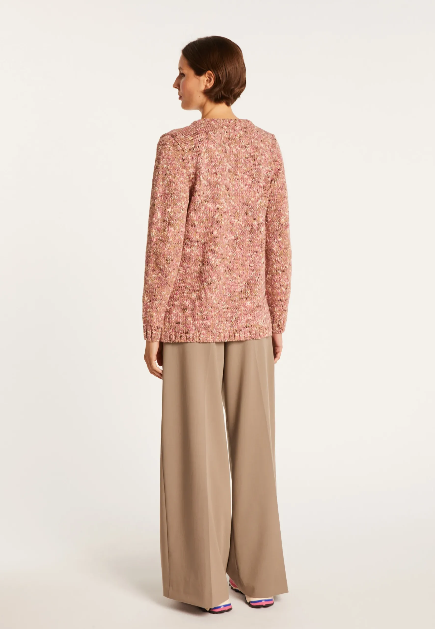 Montagut Pulls-Pull col V chiné - Promesse 25-Rose moyen