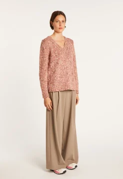 Montagut Pulls-Pull col V chiné - Promesse 25-Rose moyen