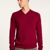 Montagut Pulls-Pull col V en cachemire - Evann 51-Bordeaux