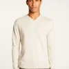 Montagut Pulls-Pull col V en cachemire - Evann 11-Gris clair