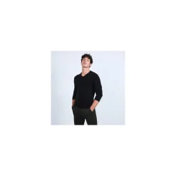Montagut Pulls-Pull col V en cachemire - Evann 01-Noir