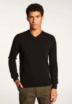 Montagut Pulls-Pull col V en cachemire - Evann 01-Noir