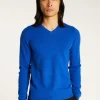 Montagut Pulls-Pull col V en cachemire - Evann 48-Bleu roi