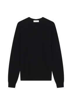 Montagut Pulls-Pull col V en cachemire - Evann 01-Noir