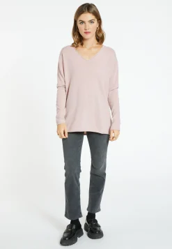 Montagut Pulls-Pull col V en cachemire - Olgae 24-Rose clair
